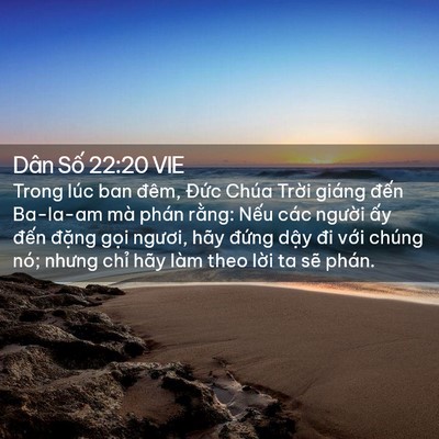 Picture 02 - Dân Số 22:20 VIE - Trong lúc ban đêm, Đức Chúa Trời giáng - Bible Verse Picture