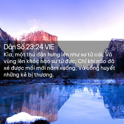 Picture 02 - Dân Số 23:24 VIE - Kìa, một thứ dân hưng lên như sư tử - Bible Verse Picture