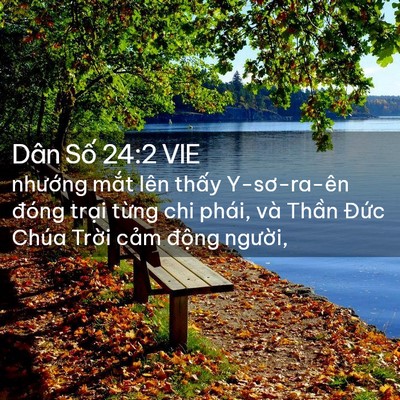 Picture 02 - Dân Số 24:2 VIE - nhướng mắt lên thấy Y-sơ-ra-ên đóng - Bible Verse Picture