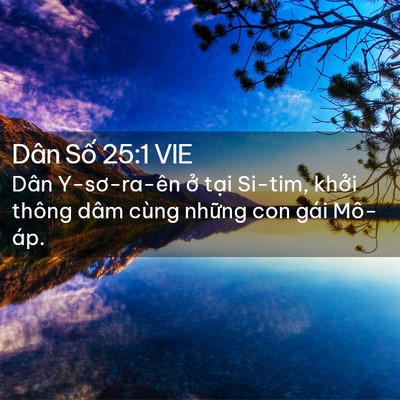 Picture 02 - Dân Số 25:1 VIE - Dân Y-sơ-ra-ên ở tại Si-tim, khởi thông - Bible Verse Picture