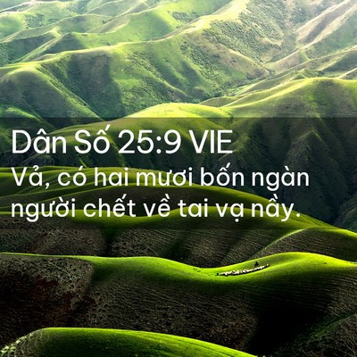 Picture 02 - Dân Số 25:9 VIE - Vả, có hai mươi bốn ngàn người chết - Bible Verse Picture