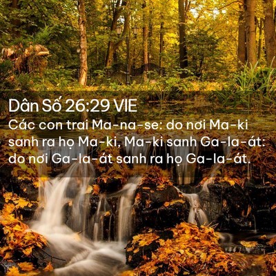 Picture 02 - Dân Số 26:29 VIE - Các con trai Ma-na-se: do nơi Ma-ki sanh ra - Bible Verse Picture