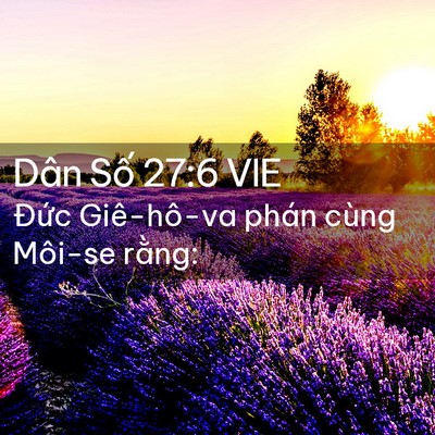 Picture 02 - Dân Số 27:6 VIE - Đức Giê-hô-va phán cùng Môi-se - Bible Verse Picture