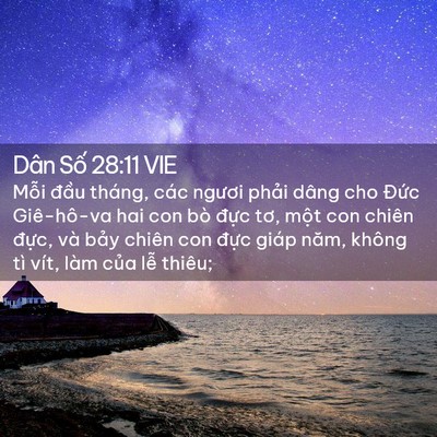 Picture 02 - Dân Số 28:11 VIE - Mỗi đầu tháng, các ngươi phải dâng - Bible Verse Picture