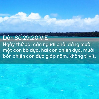 Picture 02 - Dân Số 29:20 VIE - Ngày thứ ba, các ngươi phải dâng mười - Bible Verse Picture