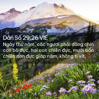 Picture 02 - Dân Số 29:26 VIE - Ngày thứ năm, các ngươi phải dâng chín - Bible Verse Picture