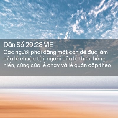 Picture 02 - Dân Số 29:28 VIE - Các ngươi phải dâng một con dê đực - Bible Verse Picture