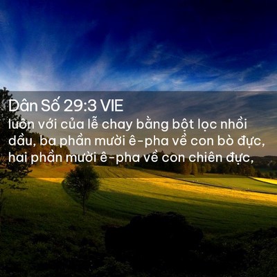 Picture 02 - Dân Số 29:3 VIE - luôn với của lễ chay bằng bột lọc - Bible Verse Picture