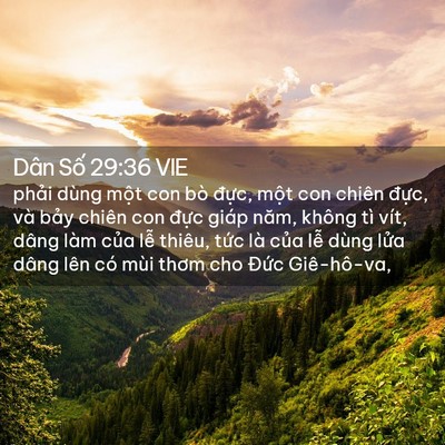 Picture 02 - Dân Số 29:36 VIE - phải dùng một con bò đực, một con - Bible Verse Picture
