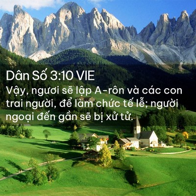 Picture 02 - Dân Số 3:10 VIE - Vậy, ngươi sẽ lập A-rôn và các con - Bible Verse Picture