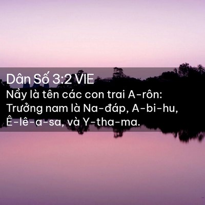 Picture 02 - Dân Số 3:2 VIE - Nầy là tên các con trai A-rôn: Trưởng - Bible Verse Picture