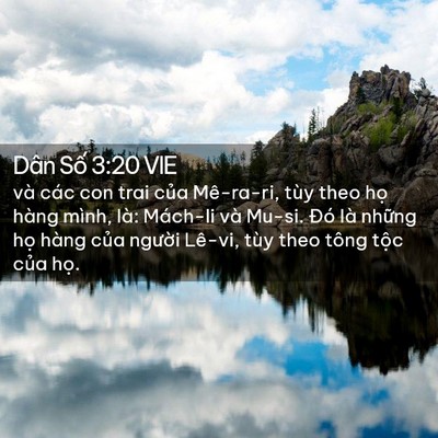 Picture 02 - Dân Số 3:20 VIE - và các con trai của Mê-ra-ri, tùy theo họ - Bible Verse Picture