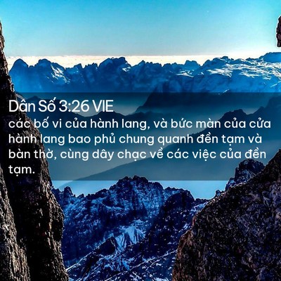 Picture 02 - Dân Số 3:26 VIE - các bố vi của hành lang, và bức màn - Bible Verse Picture