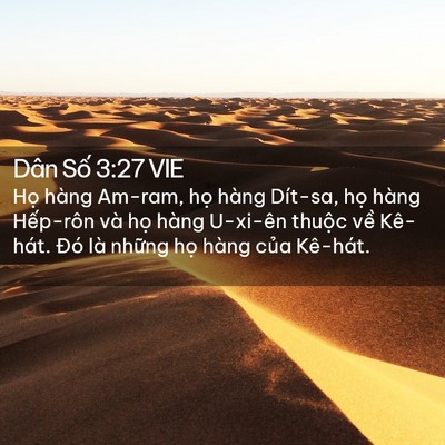 Picture 02 - Dân Số 3:27 VIE - Họ hàng Am-ram, họ hàng Dít-sa, họ hàng - Bible Verse Picture