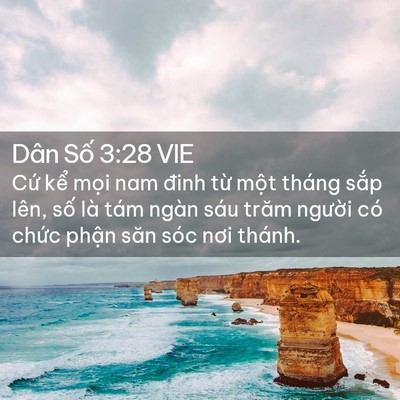 Picture 02 - Dân Số 3:28 VIE - Cứ kể mọi nam đinh từ một tháng sắp - Bible Verse Picture