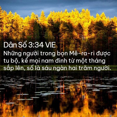 Picture 02 - Dân Số 3:34 VIE - Những người trong bọn Mê-ra-ri được - Bible Verse Picture