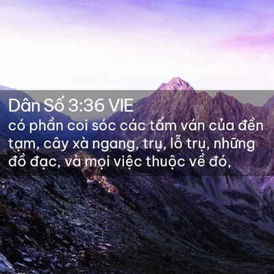 Picture 02 - Dân Số 3:36 VIE - có phần coi sóc các tấm ván của đền - Bible Verse Picture