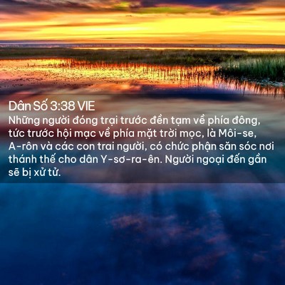 Picture 02 - Dân Số 3:38 VIE - Những người đóng trại trước đền - Bible Verse Picture