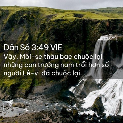 Picture 02 - Dân Số 3:49 VIE - Vậy, Môi-se thâu bạc chuộc lại những - Bible Verse Picture
