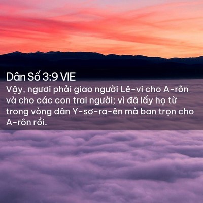 Picture 02 - Dân Số 3:9 VIE - Vậy, ngươi phải giao người Lê-vi cho - Bible Verse Picture