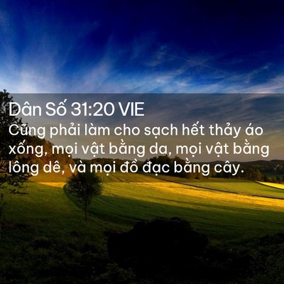 Picture 02 - Dân Số 31:20 VIE - Cũng phải làm cho sạch hết thảy áo - Bible Verse Picture