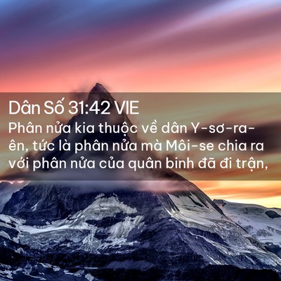 Picture 02 - Dân Số 31:42 VIE - Phân nửa kia thuộc về dân Y-sơ-ra-ên, - Bible Verse Picture