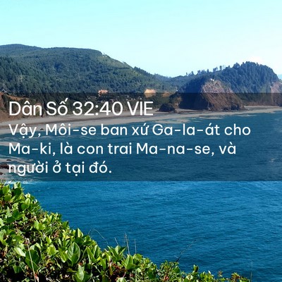 Picture 02 - Dân Số 32:40 VIE - Vậy, Môi-se ban xứ Ga-la-át cho Ma-ki, là - Bible Verse Picture