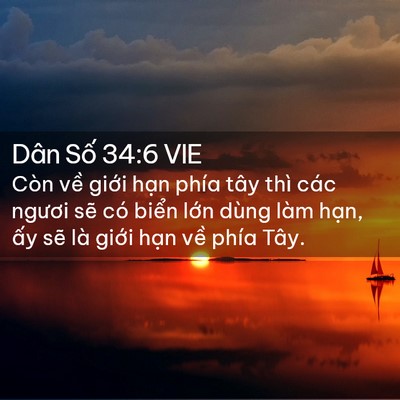 Picture 02 - Dân Số 34:6 VIE - Còn về giới hạn phía tây thì các - Bible Verse Picture