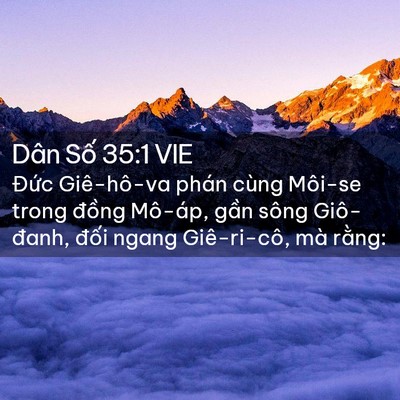 Picture 02 - Dân Số 35:1 VIE - Đức Giê-hô-va phán cùng Môi-se trong - Bible Verse Picture