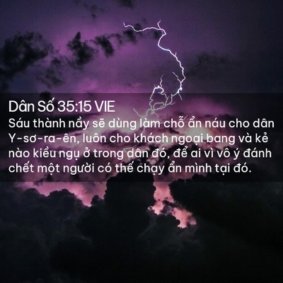 Picture 02 - Dân Số 35:15 VIE - Sáu thành nầy sẽ dùng làm chỗ ẩn náu - Bible Verse Picture