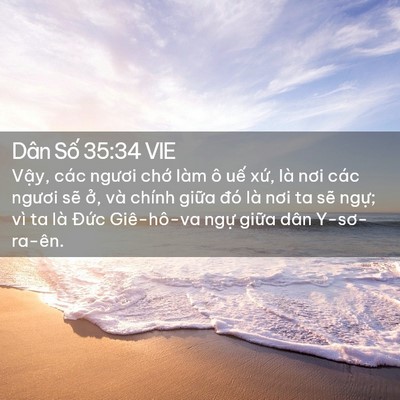 Picture 02 - Dân Số 35:34 VIE - Vậy, các ngươi chớ làm ô uế xứ, là - Bible Verse Picture