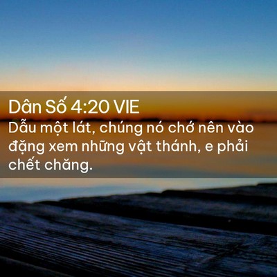 Picture 02 - Dân Số 4:20 VIE - Dẫu một lát, chúng nó chớ nên vào - Bible Verse Picture