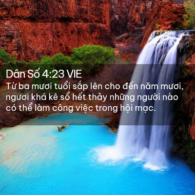 Picture 02 - Dân Số 4:23 VIE - Từ ba mươi tuổi sắp lên cho đến năm - Bible Verse Picture