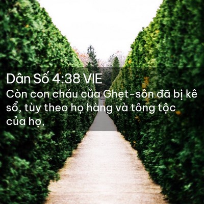 Picture 02 - Dân Số 4:38 VIE - Còn con cháu của Ghẹt-sôn đã bị kê - Bible Verse Picture