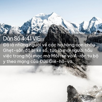 Picture 02 - Dân Số 4:41 VIE - Đó là những người về các họ hàng - Bible Verse Picture