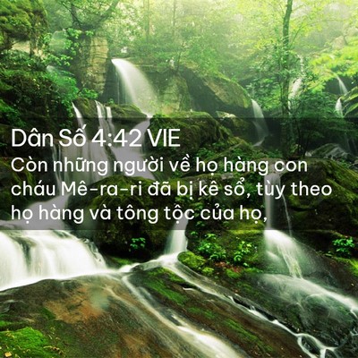 Picture 02 - Dân Số 4:42 VIE - Còn những người về họ hàng con cháu - Bible Verse Picture