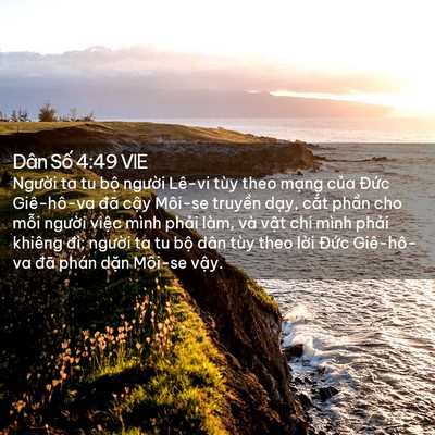Picture 02 - Dân Số 4:49 VIE - Người ta tu bộ người Lê-vi tùy theo - Bible Verse Picture