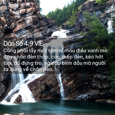 Picture 02 - Dân Số 4:9 VIE - Cũng phải lấy một tấm nỉ màu điều - Bible Verse Picture
