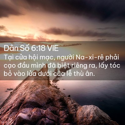 Picture 02 - Dân Số 6:18 VIE - Tại cửa hội mạc, người Na-xi-rê - Bible Verse Picture