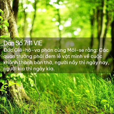 Picture 02 - Dân Số 7:11 VIE - Đức Giê-hô-va phán cùng Môi-se rằng: - Bible Verse Picture