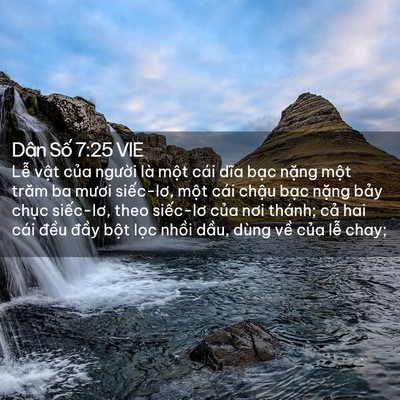 Picture 02 - Dân Số 7:25 VIE - Lễ vật của người là một cái dĩa - Bible Verse Picture