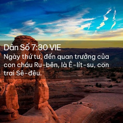 Picture 02 - Dân Số 7:30 VIE - Ngày thứ tư, đến quan trưởng của con - Bible Verse Picture
