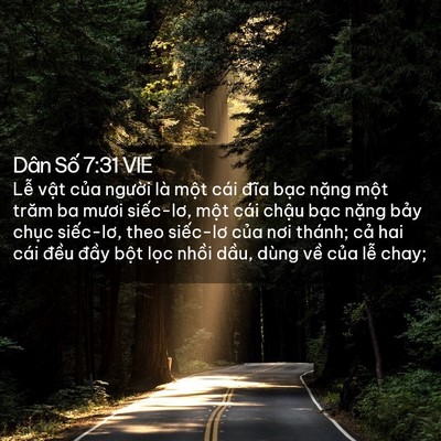 Picture 02 - Dân Số 7:31 VIE - Lễ vật của người là một cái đĩa - Bible Verse Picture