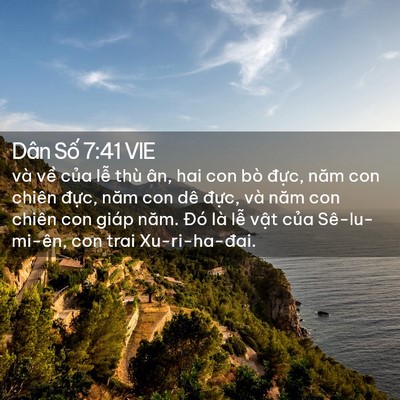 Picture 02 - Dân Số 7:41 VIE - và về của lễ thù ân, hai con bò đực, - Bible Verse Picture