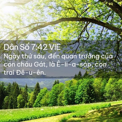 Picture 02 - Dân Số 7:42 VIE - Ngày thứ sáu, đến quan trưởng của con - Bible Verse Picture