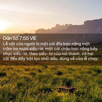 Picture 02 - Dân Số 7:55 VIE - Lễ vật của người là một cái đĩa - Bible Verse Picture