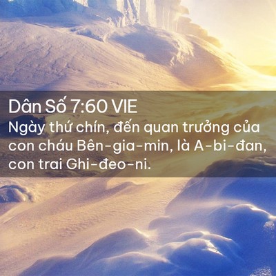 Picture 02 - Dân Số 7:60 VIE - Ngày thứ chín, đến quan trưởng của - Bible Verse Picture