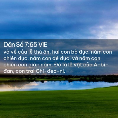 Picture 02 - Dân Số 7:65 VIE - và về của lễ thù ân, hai con bò đực, - Bible Verse Picture