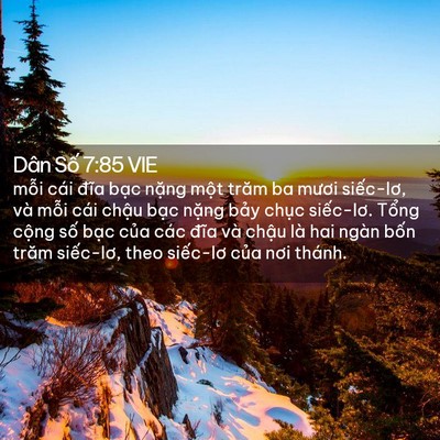 Picture 02 - Dân Số 7:85 VIE - mỗi cái đĩa bạc nặng một trăm ba - Bible Verse Picture