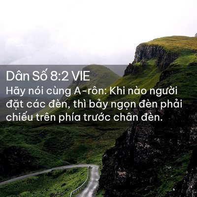Picture 02 - Dân Số 8:2 VIE - Hãy nói cùng A-rôn: Khi nào người đặt - Bible Verse Picture